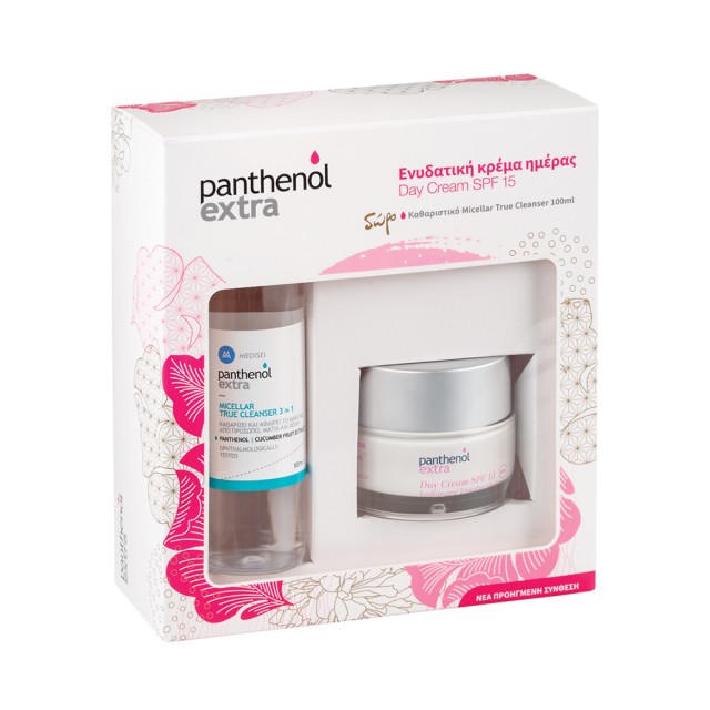 PANTHENOL EXTRA Day Cream SPF15 Ενυδατική Κρέμα Ημέρας με Δείκτη Προστασίας 50ml - ΔΩΡΟ Micellar True Cleanser 3 in 1 Καθαριστικό Προσώπου 100ml