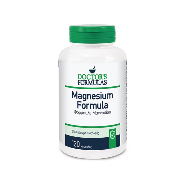 DOCTOR’S FORMULAS Magnesium Formula Συμπλήρωμα Διατροφής για τη Φυσιολογική Λειτουργία των Μεταβολικών Διεργασιών που Αποσκοπούν στην Παραγωγή Ενέργειας 120 κάψουλες