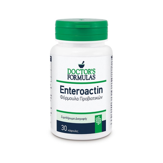 DOCTOR’S FORMULAS Enteroactin 400mg Συμπλήρωμα Διατροφής με Φόρμουλα Προβιοτικών για την Καλή Λειτουργία του Εντέρου 30 κάψουλες