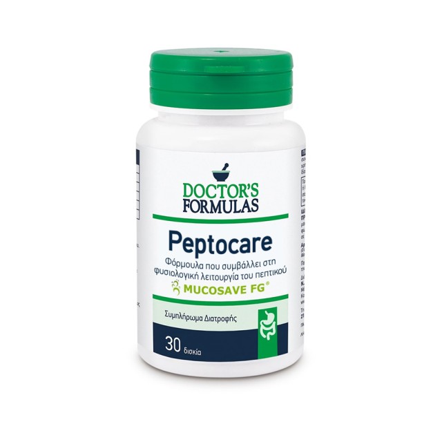 DOCTOR’S FORMULAS Peptocare Φόρμουλα για τη φυσιολογική λειτουργία του Πεπτικού Συστήματος 30 κάψουλες