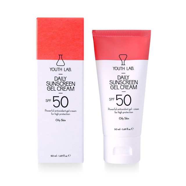 YOUTH LAB Daily Sunscreen Gel Cream Spf50 Αντηλιακό Κρεμοτζέλ Προσώπου με Χρώμα για Λιπαρές Επιδερμίδες 50ml