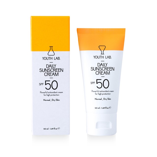 YOUTH LAB Daily Sunscreen Cream Spf50 Αντηλιακή Κρέμα Προσώπου με Χρώμα για Κανονικές - Ξηρές Επιδερμίδες 50ml