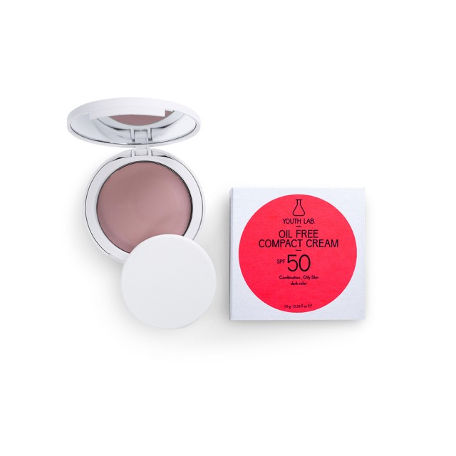 YOUTH LAB Oil Free Compact Cream Powder Spf 50 Dark Αντηλιακό Προσώπου σε Μορφή Πούδρας Σκούρα Απόχρωση για Λιπαρές - Μικτές Επιδερμίδες 10gr