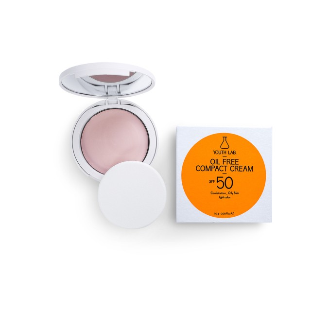 YOUTH LAB Oil Free Compact Cream Powder Spf 50 Light Αντηλιακό Προσώπου σε Μορφή Πούδρας Ανοιχτή Απόχρωση για Μικτές - Λιπαρές Επιδερμίδες 10gr