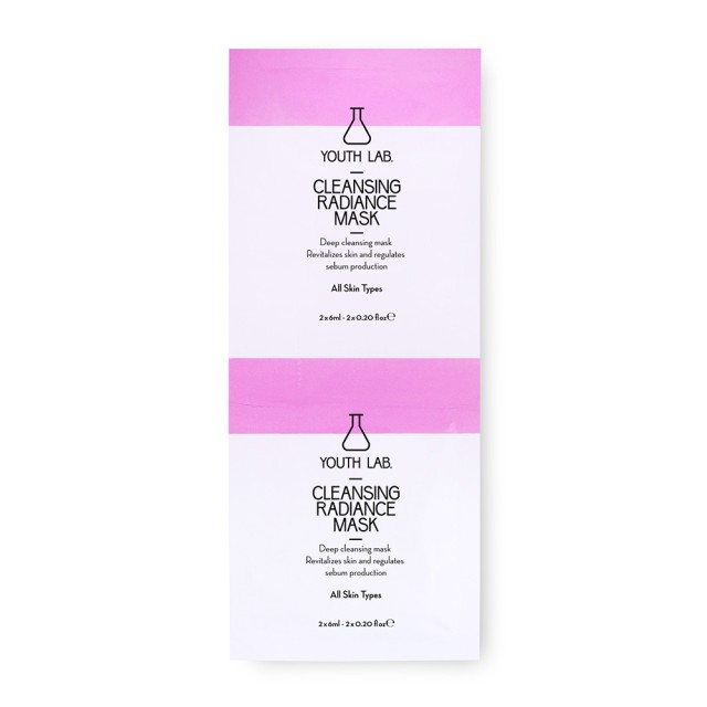 YOUTH LAB Cleansing Radiance Mask Μάσκα Προσώπου για Βαθύ Καθαρισμό - Ρύθμιση Λιπαρότητας για Όλους τους Τύπους Επιδερμίδας 2x6ml