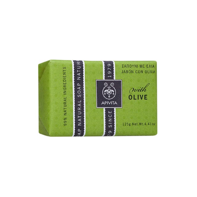 APIVITA Natural Soap Σαπούνι με Ελιά για τις ξηρές επιδερμίδες 125gr