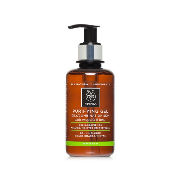 APIVITA Cleansing Gel Καθαρισμού Προσώπου για Λιπαρές / Μεικτές Επιδερμίδες με Πρόπολη & Κίτρο 200ml