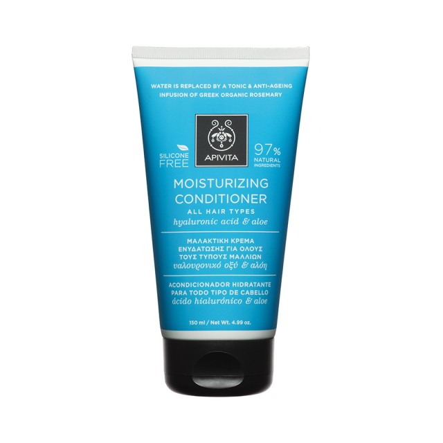 APIVITA Moisturizing Conditioner Κρέμα Ενυδάτωσης για Όλους τους Τύπους Μαλλιών με Υαλουρονικό Οξύ & Αλόη 150ml