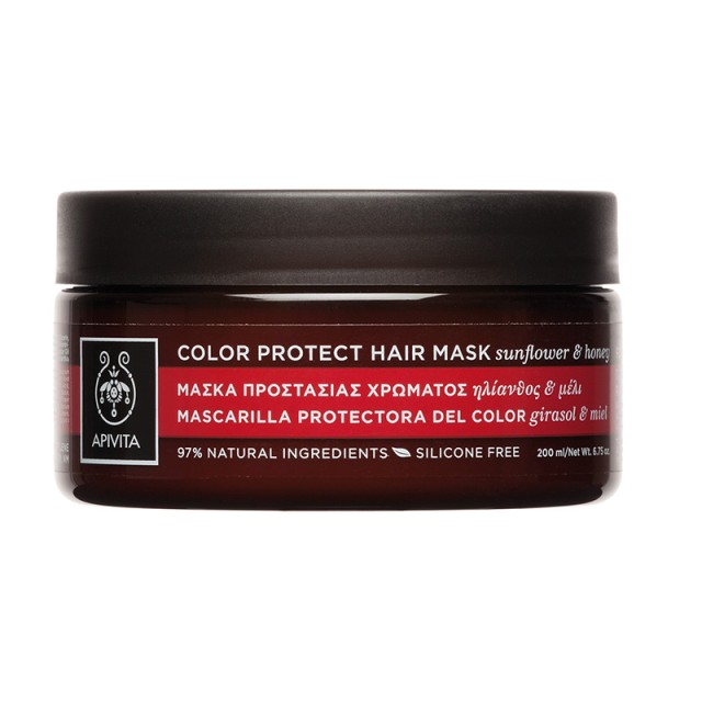 APIVITA Hair Protection Μάσκα Μαλλιών με Ηλίανθο & Μέλι για Προστασία Χρώματος 200ml