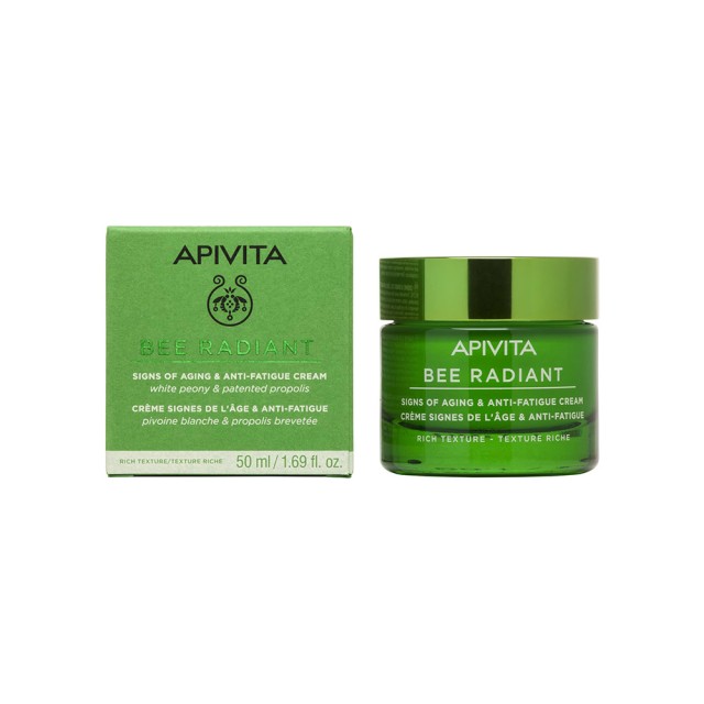 APIVITA Bee Radiant Κρέμα για Σημάδια Γήρανσης & Ξεκούραστη Όψη Πλούσιας Υφής 50ml