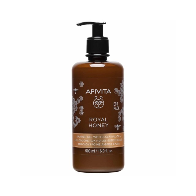 APIVITA Eco Pack Royal Honey Κρεμώδες Aφρόλουτρο με Aιθέρια Έλαια 500ml