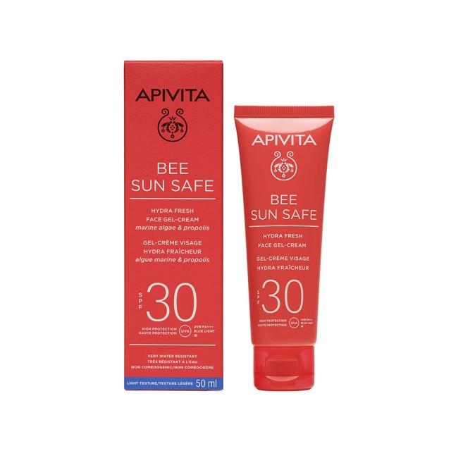APIVITA Bee Sun Safe Hydra Fresh Face SPF30 Ενυδατική Αντηλιακή Κρέμα Gel Προσώπου Ελαφριάς Υφής με Θαλάσσια Φύκη και Πρόπολη 50ml