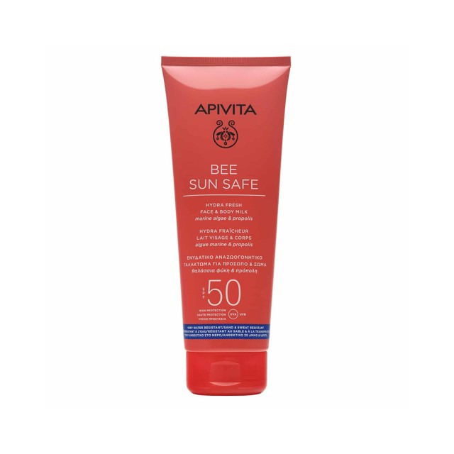 APIVITA Bee Sun Safe Hydra Fresh Face Body Milk SPF50 Ενυδατικό Αναζωογονητικό Γαλάκτωμα για Πρόσωπο - Σώμα Ελαφριάς Υφής 200ml