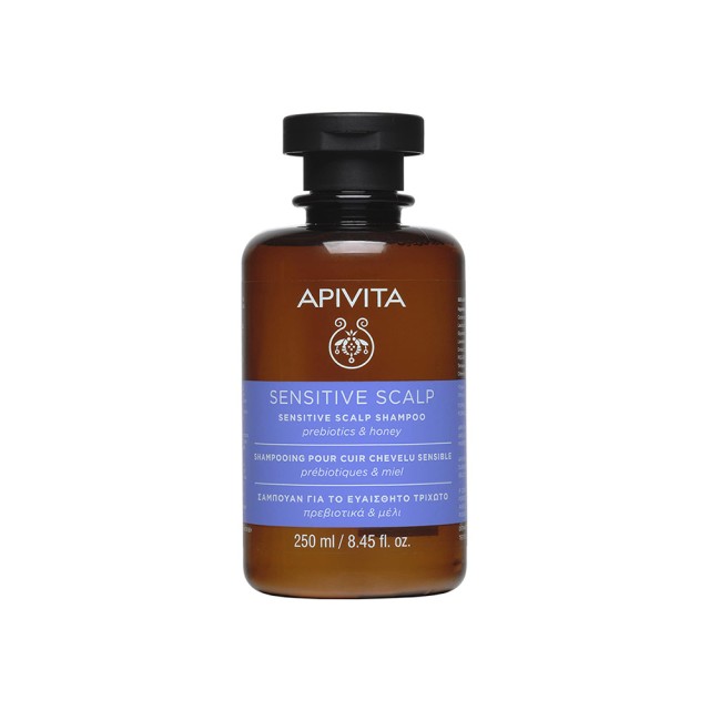 APIVITA Sensitive Hair Scrub Σαμπουάν για το Ευαίσθητο Τριχωτό με Πρεβιοτικά και Μέλι 250ml