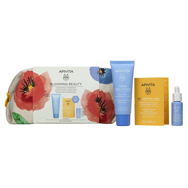 APIVITA Promo Blooming Beauty Aqua Beelicious Hydrating Κρέμα Gel Ενυδάτωσης Ελαφριάς Υφής 40ml - ΔΩΡΟ Beessential Oil Έλαιο Προσώπου Ημέρας Ενυδάτωσης 1.6ml - Booster Αναζωογόνησης και Ενυδάτωσης 10ml