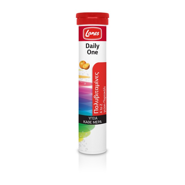 LANES Multivitamins Daily One Πολυβιταμίνη για Καθημερινή Αναπλήρωση των Διατροφικών Ελλείψεων με Γεύση Πορτοκάλι 20 Αναβράζοντα Δισκία