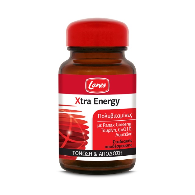LANES Xtra Energy Πολυβιταμίνη για Ενέργεια & Τόνωση 30 Ταμπλέτες