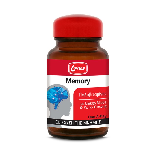 LANES Multivitamins Memory Συμπλήρωμα Διατροφής για Φυσιολογική Εγκεφαλική Λειτουργία & Νοητική Επίδοση 30 Ταμπλέτες