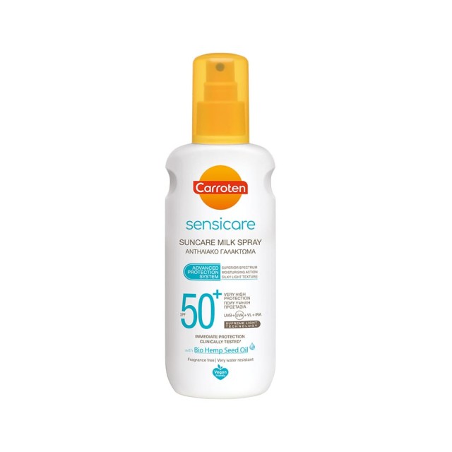 CARROTEN Milk Spr Sensitive Spf50+ Αντηλιακό Γαλάκτωμα Σώματος σε Μορφή Spray για Ενισχυμένη Προστασία του Ευαίσθητου Δέρματος 200ml