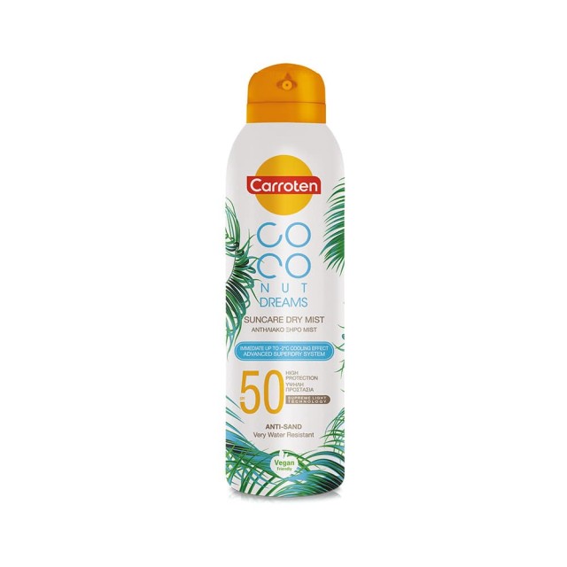 CARROTEN Coconut Dreams Invisible Spray SPF50 Αντηλιακό Ξηρό Mist Σώματος για Υψηλή Προστασία & Άμεση Απορρόφηση 200ml
