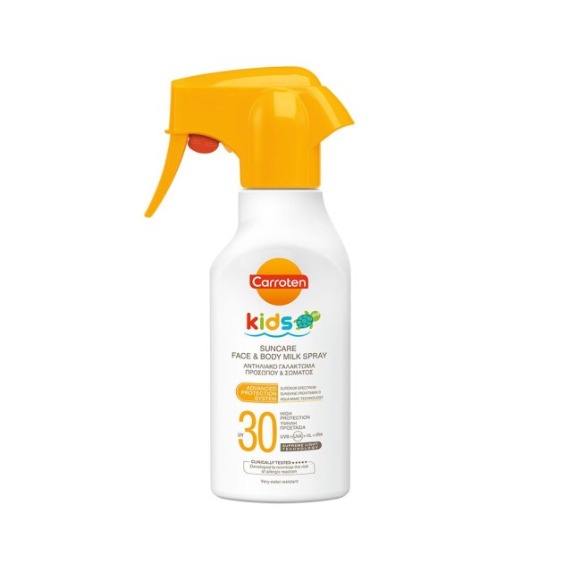 CARROTEN Kids Milk Spray SPF30 Παιδικό Αντηλιακό Γαλάκτωμα σε Μορφή Spray για Εύκολη Εφαρμογή 200ml