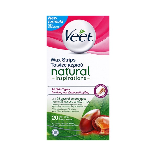 VEET Ταινίες Κρύου Κεριού με Argan Oil για Σώμα & Πόδια 20τμχ
