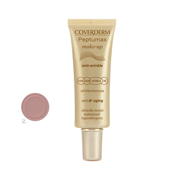 COVERDERM Peptumax Make Up Anti-Wrinkle Oil-Free Formula SPF50+ Make-up Κατά των Ρυτίδων & των Λεπτών Γραμμών 02 30ml