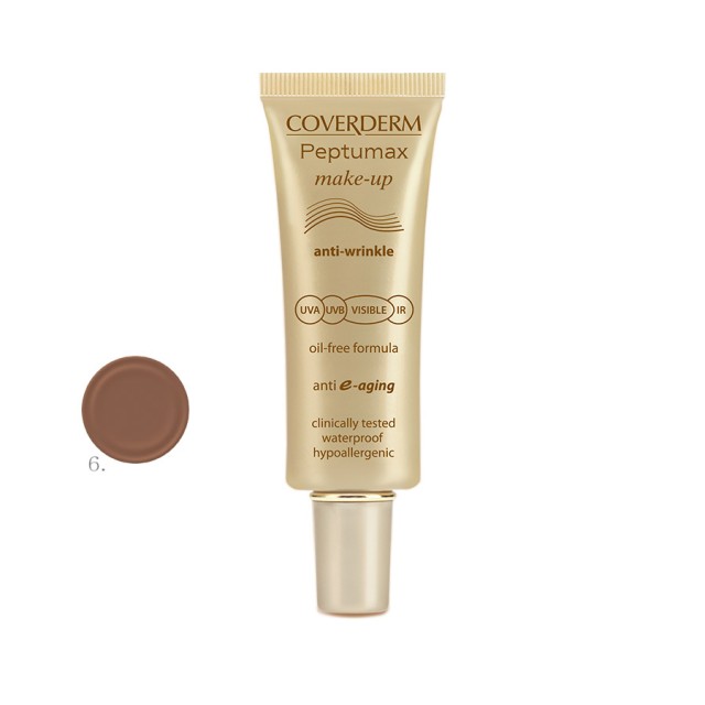 COVERDERM Peptumax Make Up Anti-Wrinkle Oil-Free Formula SPF50+ Make-up Κατά των Ρυτίδων & των Λεπτών Γραμμών 06 30ml