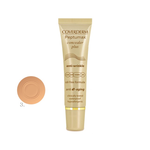 COVERDERM Peptumax Concealer Plus Anti-Wrinkle Oil-Free Waterproof SPF50+ Αντιρυτιδικό Concealer Κατά των Ρυτίδων & των Λεπτών Γραμμών 03 10ml