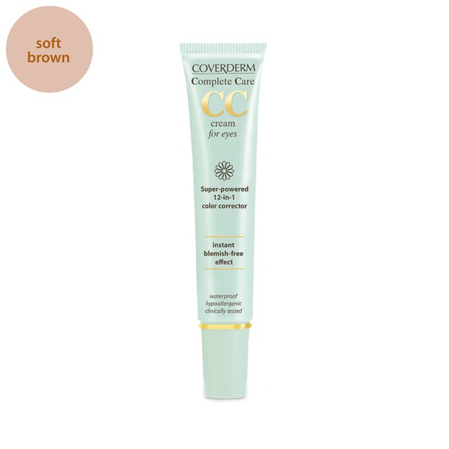 COVERDERM CC Cream for Eyes SPF25 Ενυδατική Κρέμα Ματιών Soft Brown 15ml