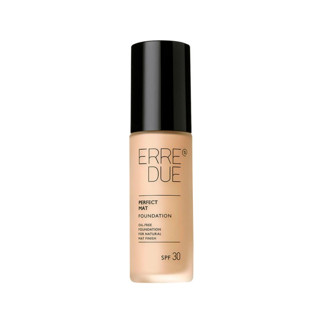 ERRE DUE Perfect Mat Foundation Silent Dune 02 Υψηλή Κάλυψη για Λιπαρές - Μικτές Επιδερμίδες 30ml