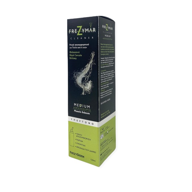 FREZYDERM Frezymar Cleaner Medium Spray Aloe & Eucalyptus Υπέρτονο Ρινικό Αποσυμφορητικό Διάλυμα με Μεσαία Διάχυση για Παιδιά από 6 Ετών 120ml