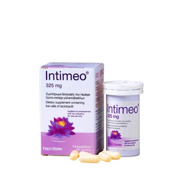 FREZYDERM Intimeo Συμπλήρωμα Διατροφής με Ζώντα Στελέχη Γαλακτοβακίλλων 325mg 14 Κάψουλες