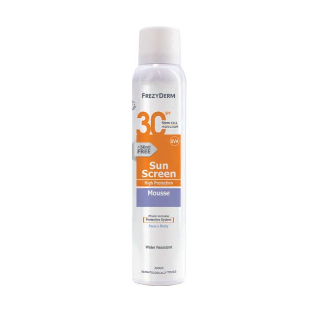 FREZYDERM Sun Mousse Spf 30  Αντηλιακό Προσώπου & Σώματος σε Μορφή Αφρού 200ml