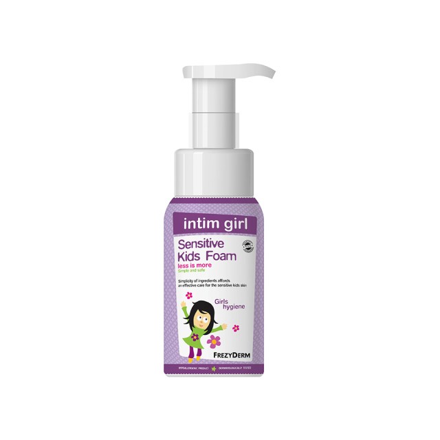 FREZYDERM Sensitive Intim Girl Foam Παιδικός Αφρός Καθαρισμού για την Καθημερινή Υγιεινή της Ευαίσθητης περιοχής 250ml