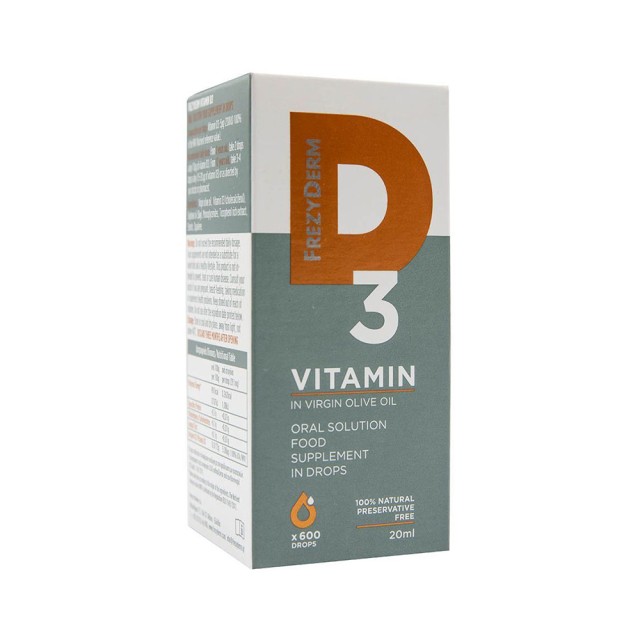 FREZYDERM Vitamin D3 Συμπλήρωμα Διατροφής Βιταμίνης D3 για την Υγεία των Οστών 20ml