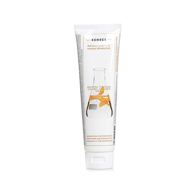KORRES Repair Mask for Dyed Hair Μάσκα Επανόρθωσης για Βαμμένα Μαλλιά με Ηλίανθο & Τσάι του Βουνού 125ml