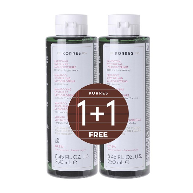 KORRES KYSTIN & GLYCROPTINES Anti-Hair Loss Shampoo 1 + 1