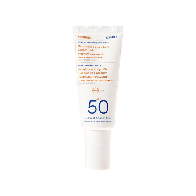 KORRES YOGHURT Sunscreen SPF50 Αντηλιακή Κρέμα Gel Προσώπου & Ματιών 40ml