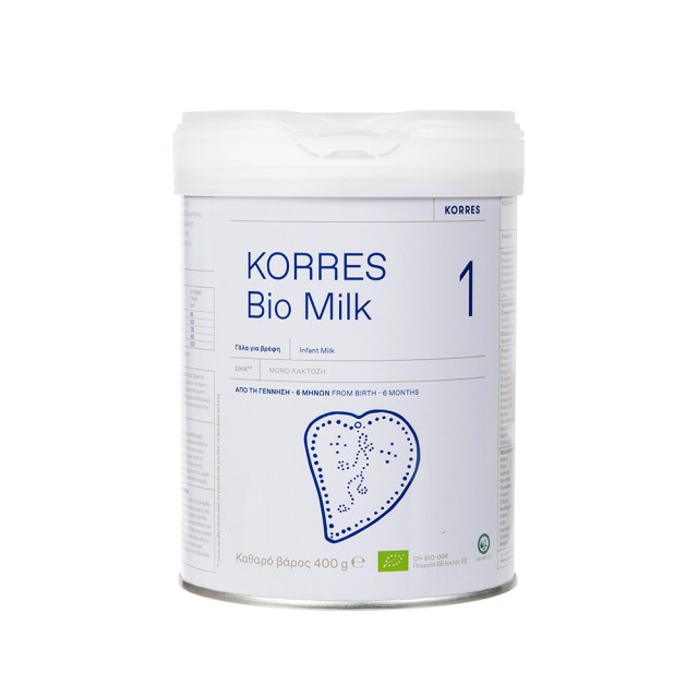 KORRES Bio Milk No1 Βιολογικό Αγελαδινό Γάλα για Βρέφη από την Γέννηση 0-6m+ 400gr