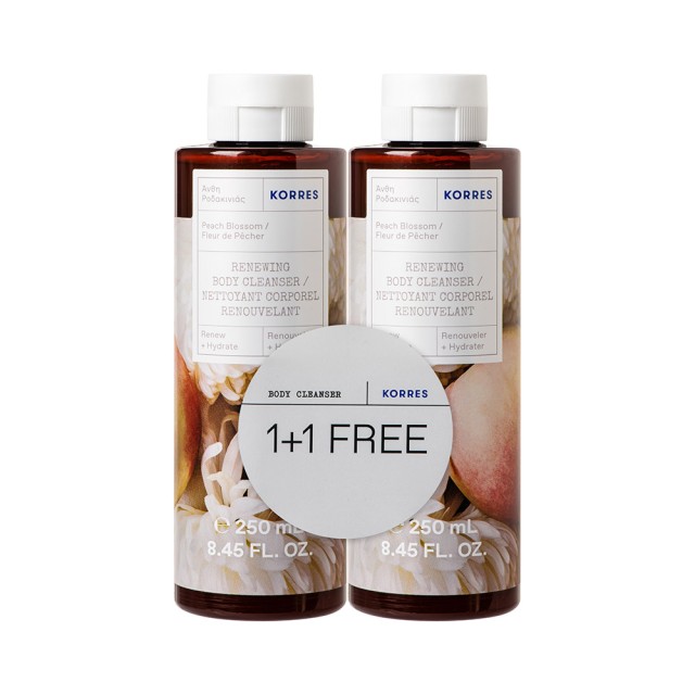 KORRES PEACH FLOWERS Αφρόλουτρο Άνθη Ροδακινιάς 250ml 1+1