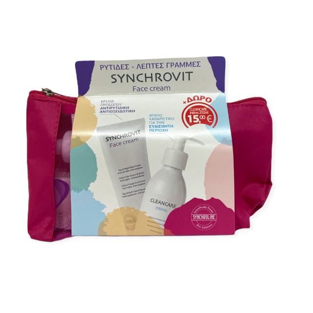 SYNCHROLINE Promo Synchrovit Face Cream Αντιγηραντική Κρέμα Προσώπου 50ml & Δώρο Cleancare Intimo Απαλό Καθαριστικό για την Ευαίσθητη Περιοχή 200ml