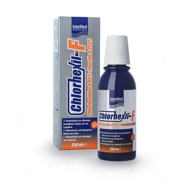 INTERMED Chlorhexil-F Στοματικό Διάλυμα Κατά της Πλάκας & της Τερηδόνας 250ml