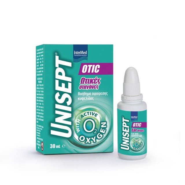 INTERMED Unisept Otic Drops Ωτικές Σταγόνες που Βοηθούν στην Αφαίρεση της Κυψελίδας 10ml
