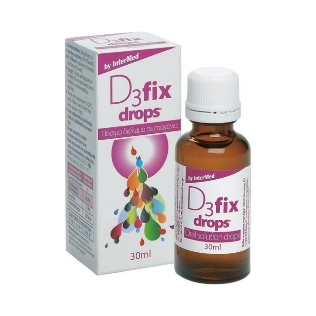 INTERMED D3 Fix Drops Συμπλήρωμα Βιταμίνης D3 Σε Σταγόνες Με Γεύση Φράουλας 30ml