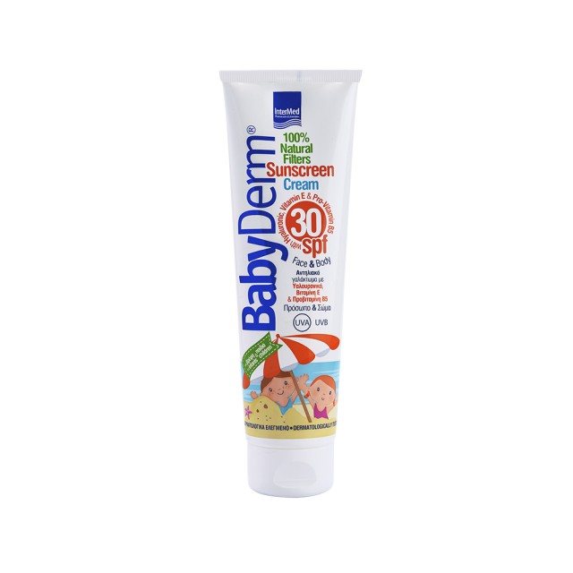 INTERMED Babyderm Sunscreen SPF30 Βρεφικό Παιδικό Αντηλιακό Γαλάκτωμα για Πρόσωπο & Σώμα 300ml