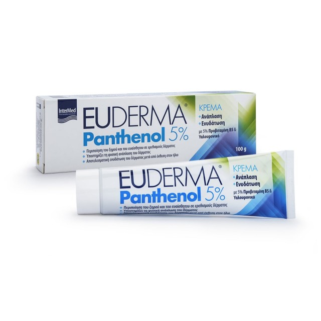 INTERMED Euderma Panthenol 5% Ενυδατική Κρέμα για Ανάπλαση 100gr