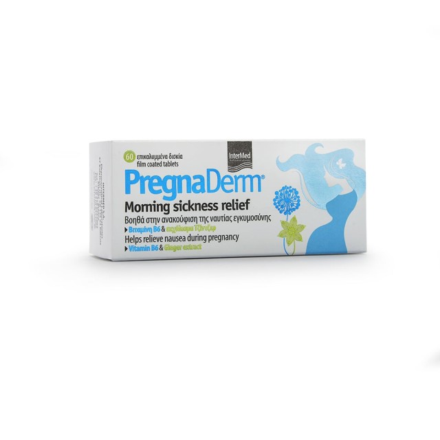 INTERMED Pregnaderm Morning Sickness Βοηθά στην Ανακούφιση της Ναυτίας Εγκυμοσύνης 60 Δισκία