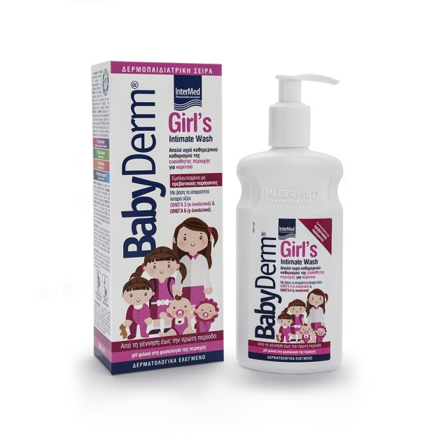 INTERMED Babyderm Girls Καθαριστικό Ευαίσθητης Περιοχής για Κορίτσια 300ml
