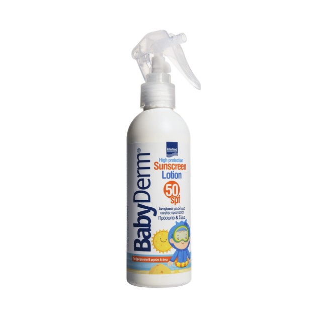 INTERMED Babyderm Sunscreen Spf50 Trigger Αντηλιακό Γαλάκτωμα 200ml